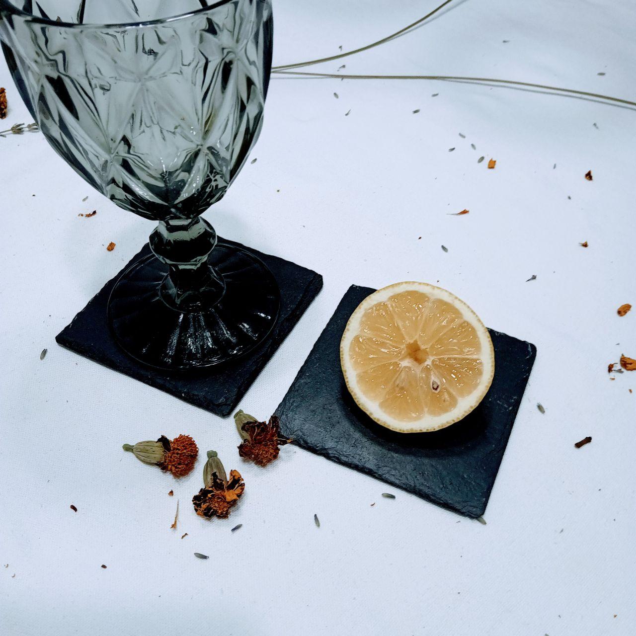 Костери підставки під чашки 2 шт. 9,3*9,3 см; сланець
