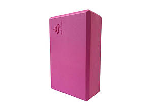 Блок для йоги та стретчингу універсальний міцний RAO з піни EVA рожевий