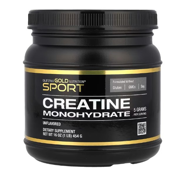 California Gold Nutrition, Sport, моногідрат креатину, з нейтральним смаком, 454 г