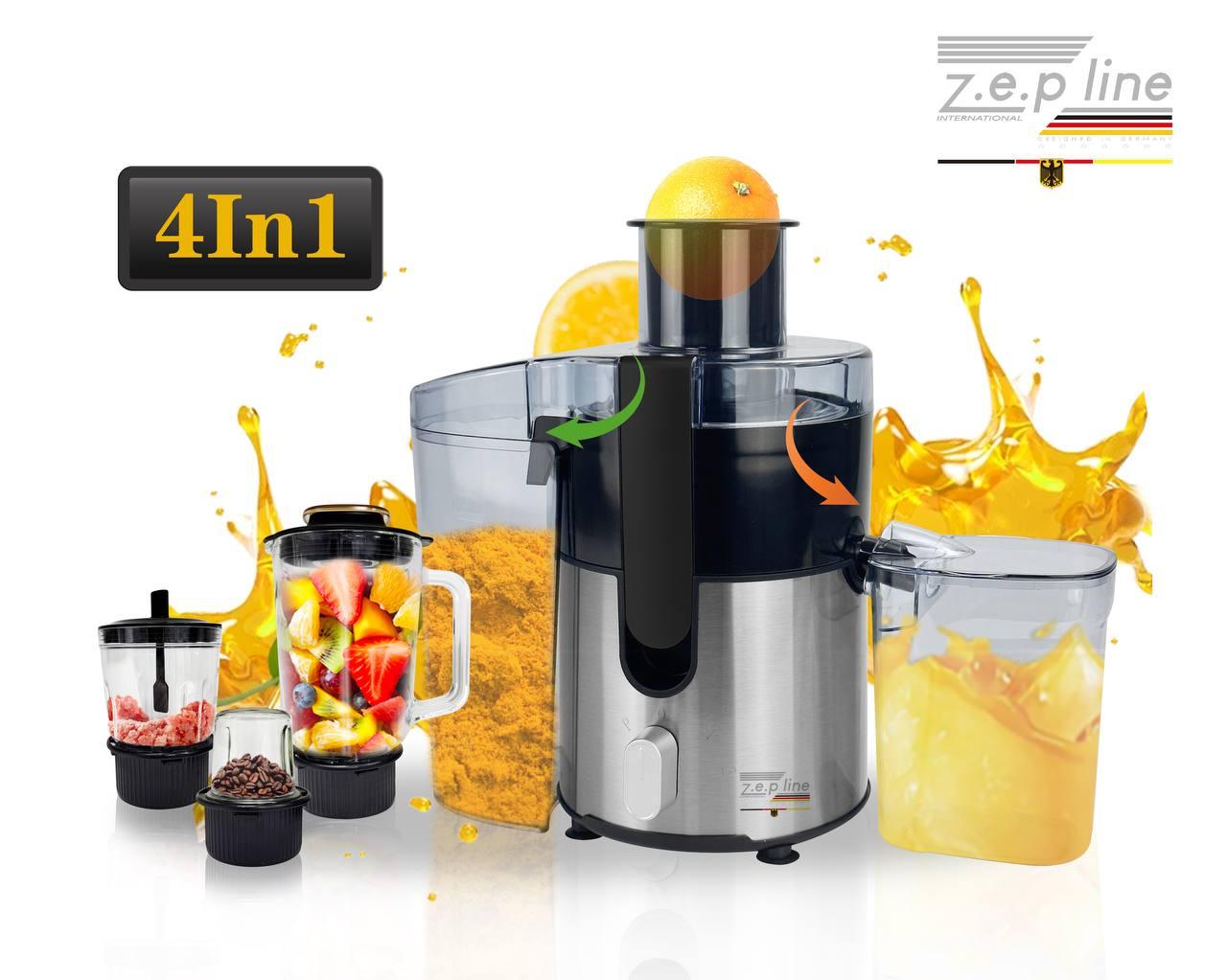 Соковитискач 4 в 1 Блендер-Міксер-Подрібнювач Zepline ZP122 3000Вт