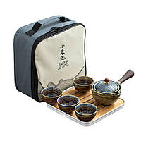 Набор для чайной церемонии Lesko из 6 предметов Dragon Blue керамический дорожный 10шт