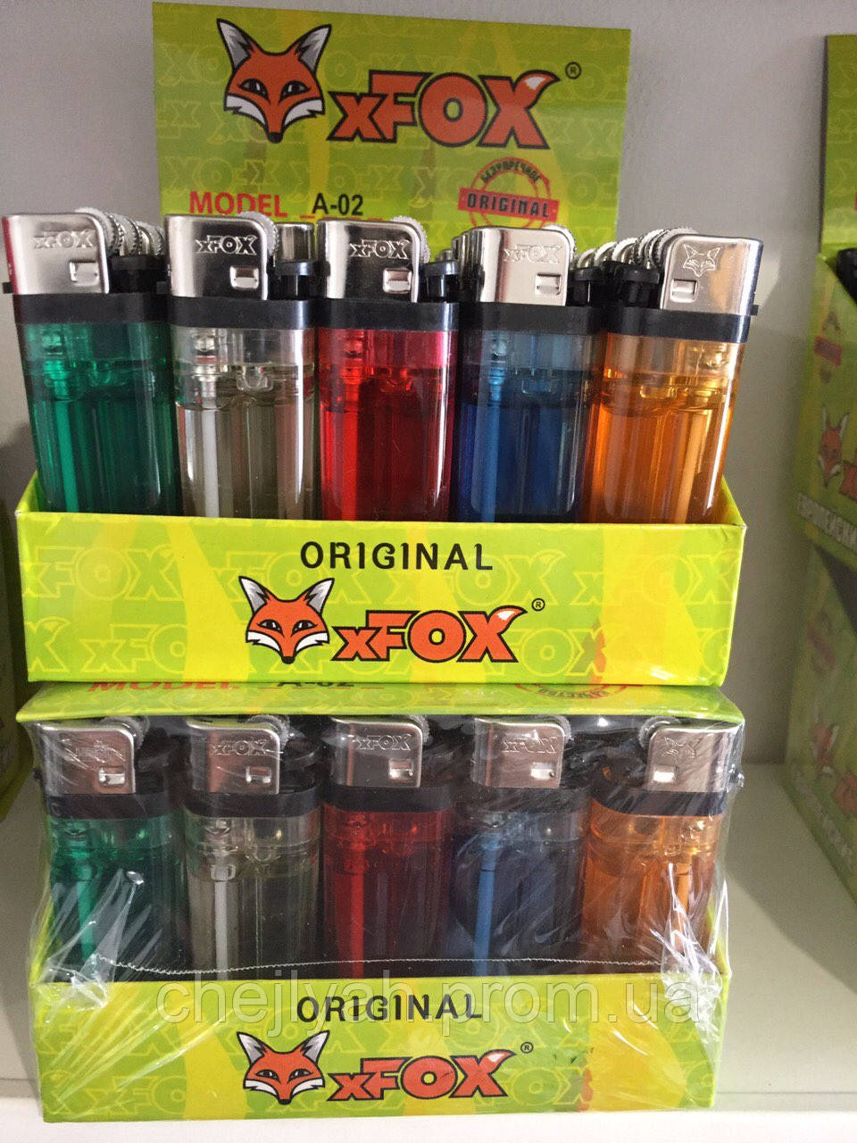 Зажигалки одноразовые XFOX, кремневые, прозрачные(50шт/упаковка ...