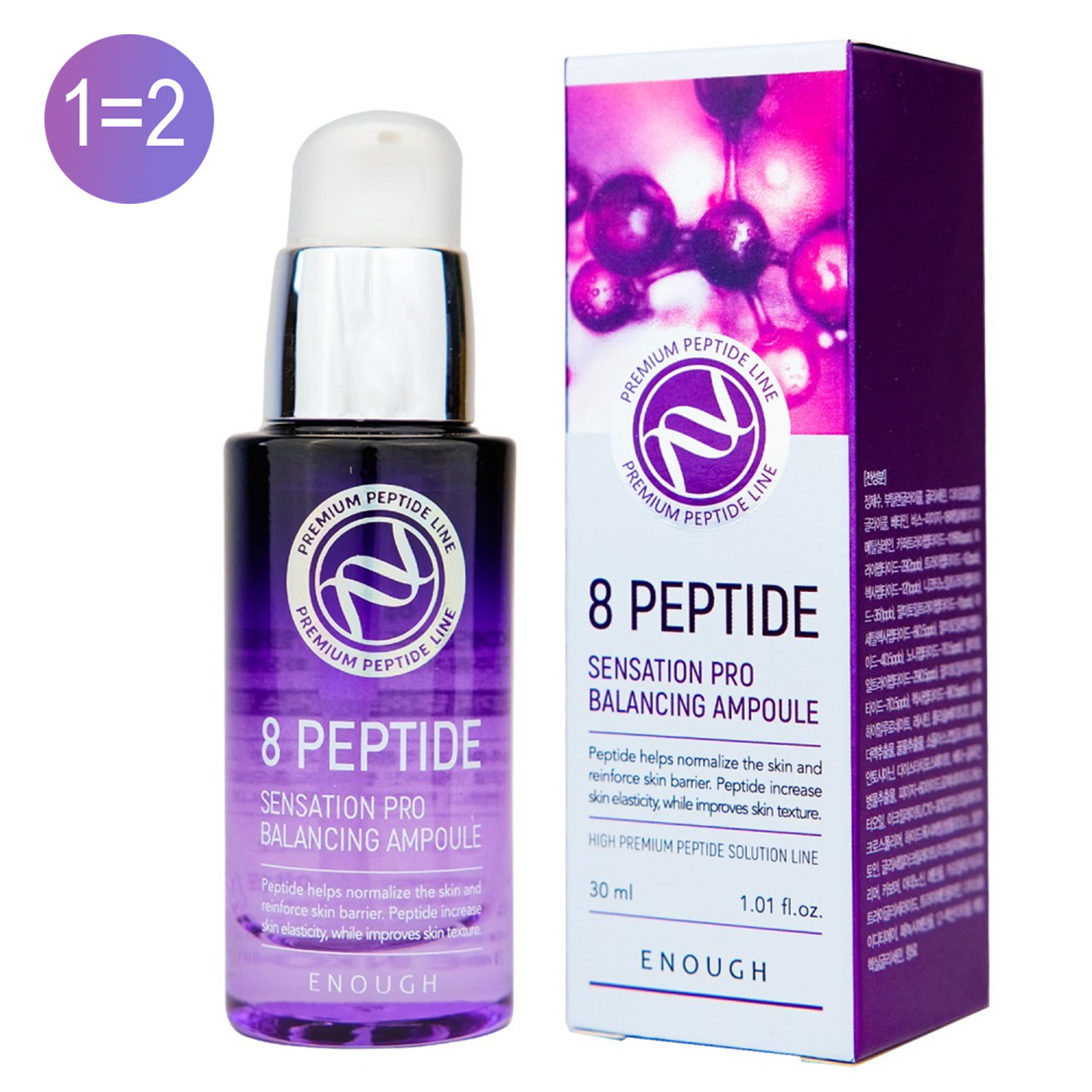 Сироватка для обличчя Enough 8 Peptide Sensation Pro Balancing Ampoule з пептидами 30 мл