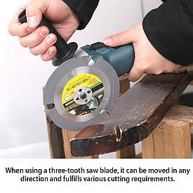 Диск пиляльний тризубий універсальний для КШМ 125 x 3 зуби x 22.23 мм