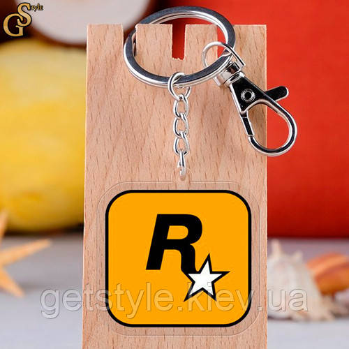 Брелок акриловий Rockstar Games у подарунковому пакованні, фото 1