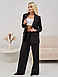 Вечірній класичний жіночий костюм в стилі оверсайз, чорний, фото 5