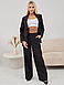 Вечірній класичний жіночий костюм в стилі оверсайз, чорний, фото 2