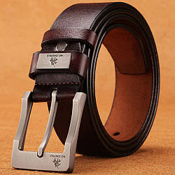 Чоловічий шкіряний ремінь Bolo Bekele 125см №3, Коричневий / Ремінь шкіряний / Ремінь чоловічий