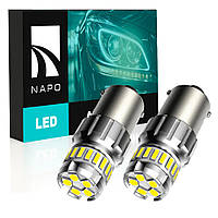 Комплект світлодіодних ламп NAPO LED 1156-4014-18+5smd 9-48V P21W 1156 BA15S колір світіння білий 2 шт