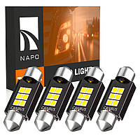 Комплект світлодіодних ламп для вантажівок NAPO TRUCK SJ-3030-6SMD 24V 31mm C5W C10W колір світіння білий 4 шт