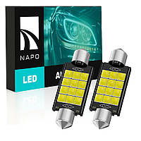 Комплект світлодіодних ламп NAPO LED SJ-3030-12SMD 41mm C5W C10W колір світіння білий 2 шт