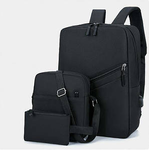 Набір 3 в 1 рюкзак, сумочка, пенал AHB 2 black