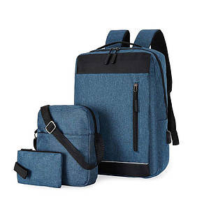 Набір 3 в 1 рюкзак, сумочка, пенал AHB 6 blue