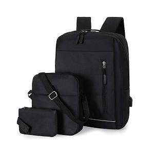 Набір 3 в 1 рюкзак, сумочка, пенал AHB 6 black
