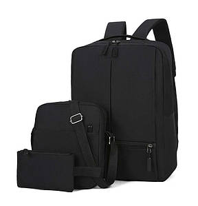 Набір 3 в 1 рюкзак, сумочка, пенал AHM 8 black