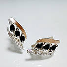 Срібні сережки з золотими накладками, фото 2