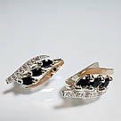 Срібні сережки з золотими накладками, фото 4