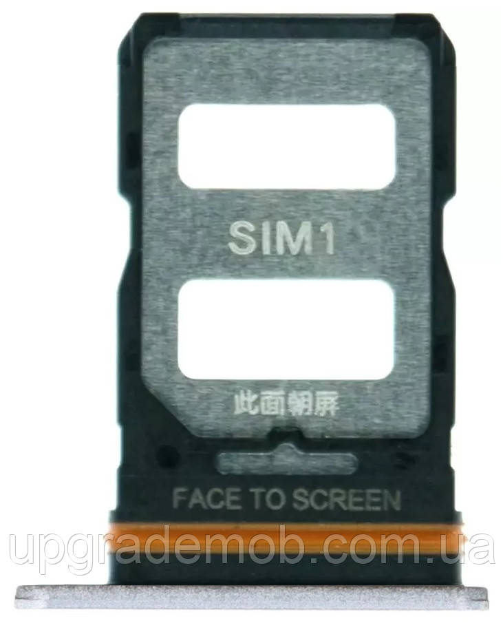 Тримач Sim-карти Xiaomi Poco X4 GT сріблястий на дві Sim картки