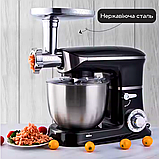 Потужний кухонний комбайн-м'ясорубка 3в1 Rainberg 4200Вт Комбайн-тістоміс чаша з нержавіючої сталі Блендер М’ясорубка, фото 9
