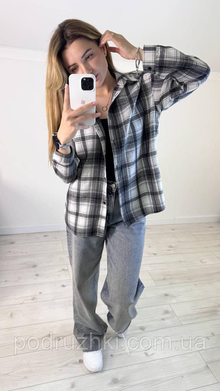 Стильна Сорочка Oversize Тканина: Турецька Фланель Розміри: 42-44,46-48,50-52, фото 1