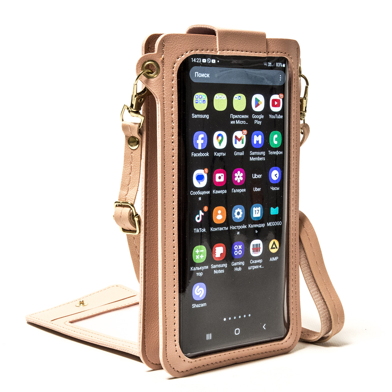 Жіноча сенсорна сумка для 2-х телефонів, документів та грошей  (Pink), фото 1