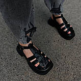 Універсальні чорні босоніжки з акцентом на комфорт і стиль, фото 4