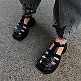 Універсальні чорні босоніжки з акцентом на комфорт і стиль, фото 3
