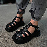 Універсальні чорні босоніжки з акцентом на комфорт і стиль, фото 2