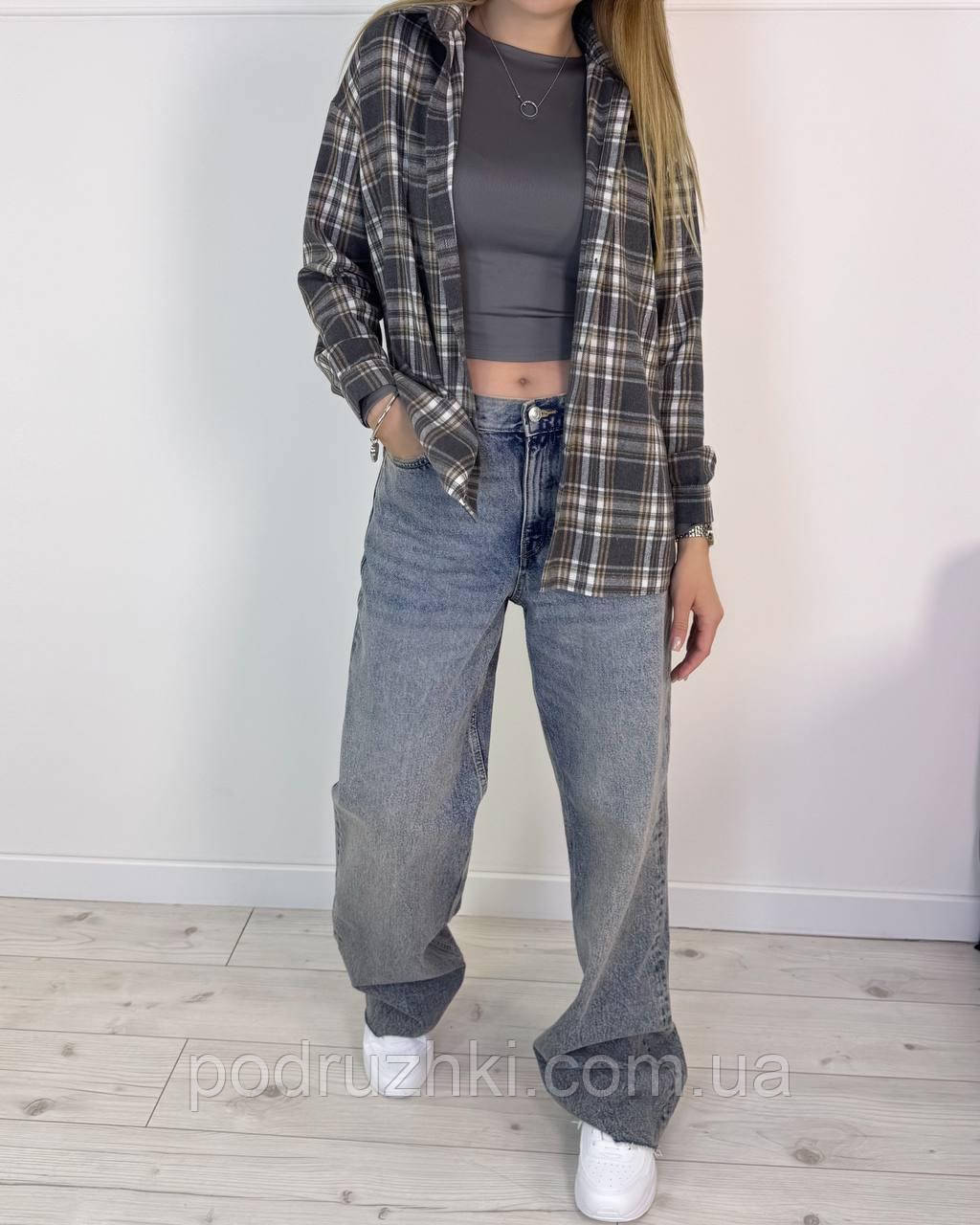Стильна Сорочка Oversize Тканина: Турецька Фланель Розміри: 42-44,46-48,50-52, фото 1