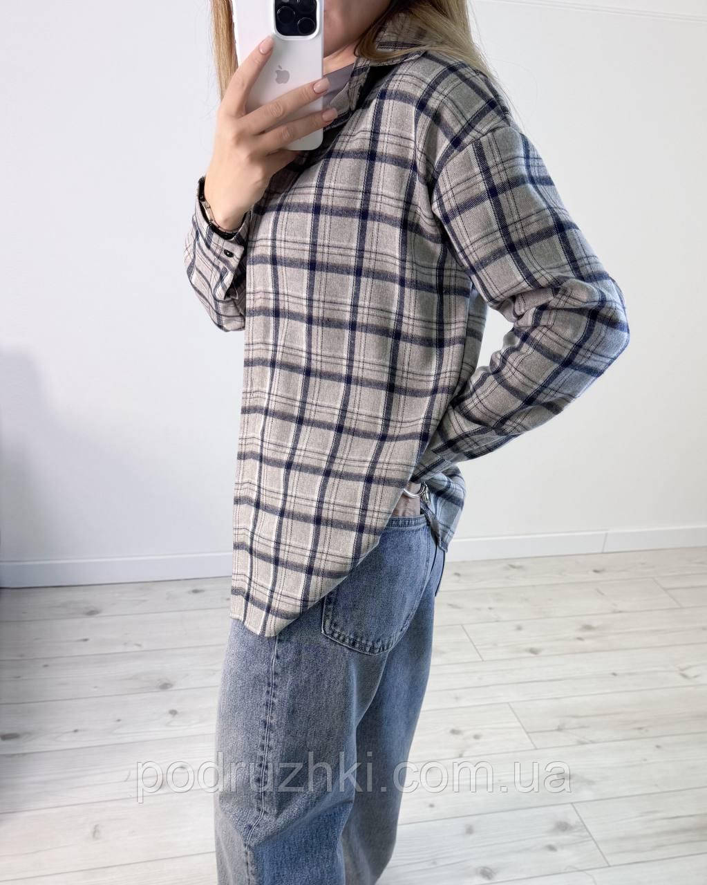 Стильна Сорочка Oversize Тканина: Турецька Фланель Розміри: 42-44,46-48,50-52, фото 1