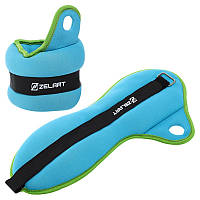 Обтяжувачі-манжети (2 x 1,5 кг) для рук і ніг Zelart FI-1965-3 синій-салатовий