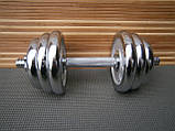 Гантелі 2 шт по 10 кг розбірні сталеві хромовані Sport Lux 20 кг / 33 см / 25 мм, фото 5