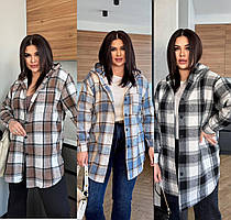 Жіноча сорочка в клітку великого розміру новинка 2025