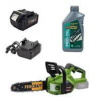 Акумуляторна пила Procraft PKA38Li (З АКБ та ЗП) та олія для ланцюга  для у подарунок