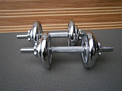 Гантелі 2 шт по 6 кг розбірні сталеві хромовані Sport Lux 12 кг / 33 см / 25 мм