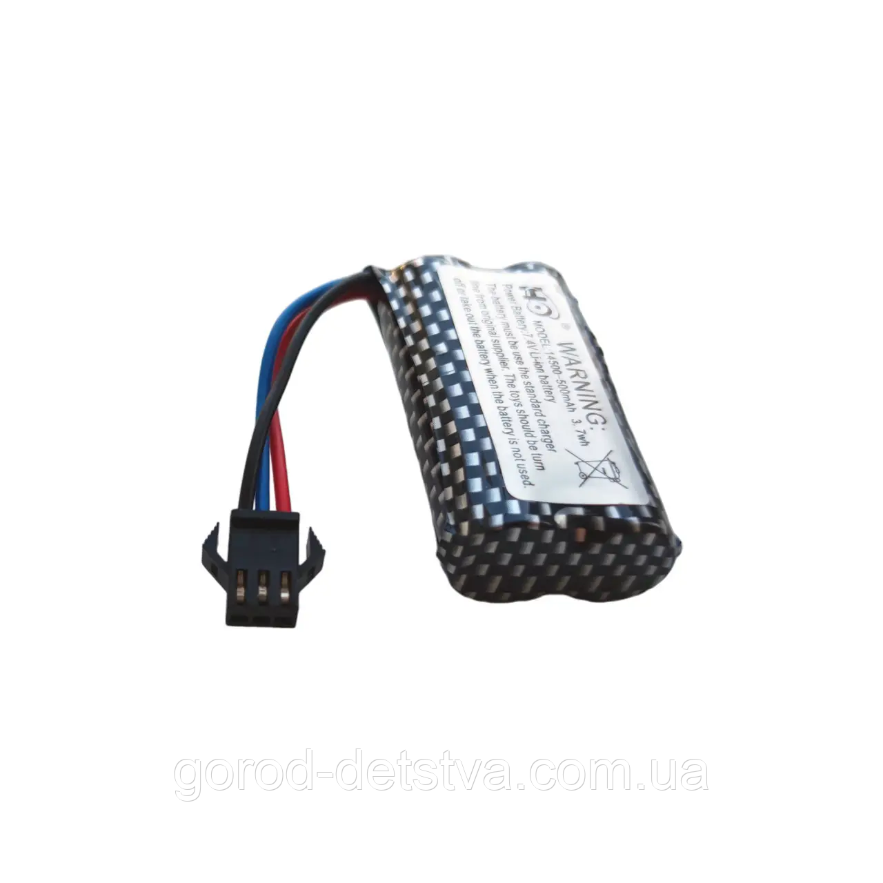 Акумулятор Li-ion 14500 7.4V 500mAh з роз'ємом SM 3-pin для радіокерованих машинок, фото 1