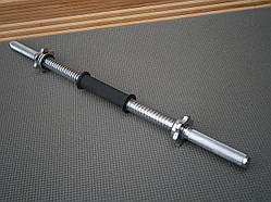 Гриф гантельний хромований "Три хвата" Sport Lux із замками та гумовою ручкою 60 см / 25 мм / 1 шт