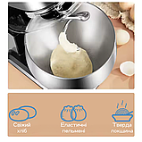 Потужний Кухонний комбайн Rainberg 3800Вт Планетарний міксер Тістоміс чаша 5л Кухонна машина, фото 6