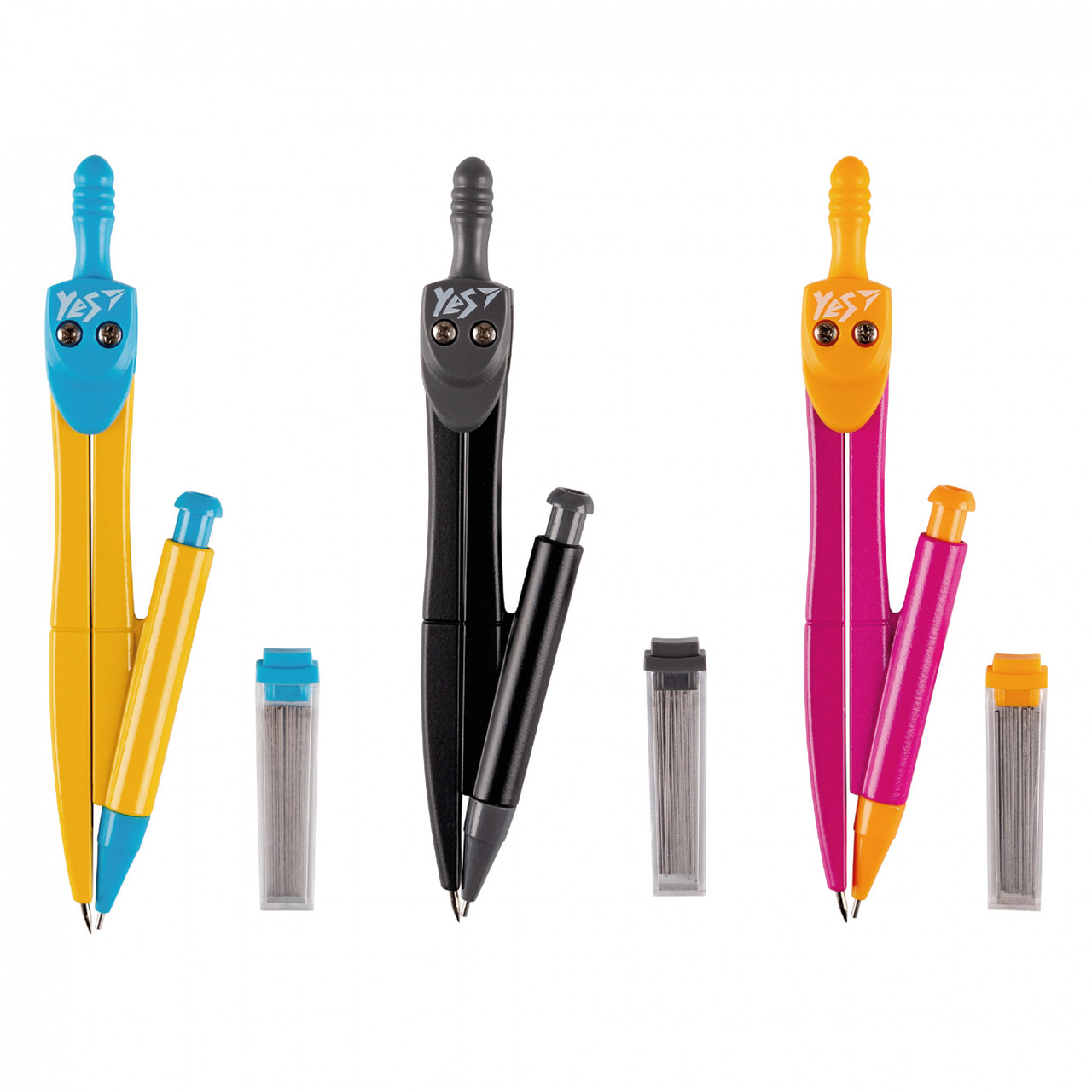 Циркуль у прозорому чохлі з механічним олівцем та запасними грифелями Yes, 220092, фото 1