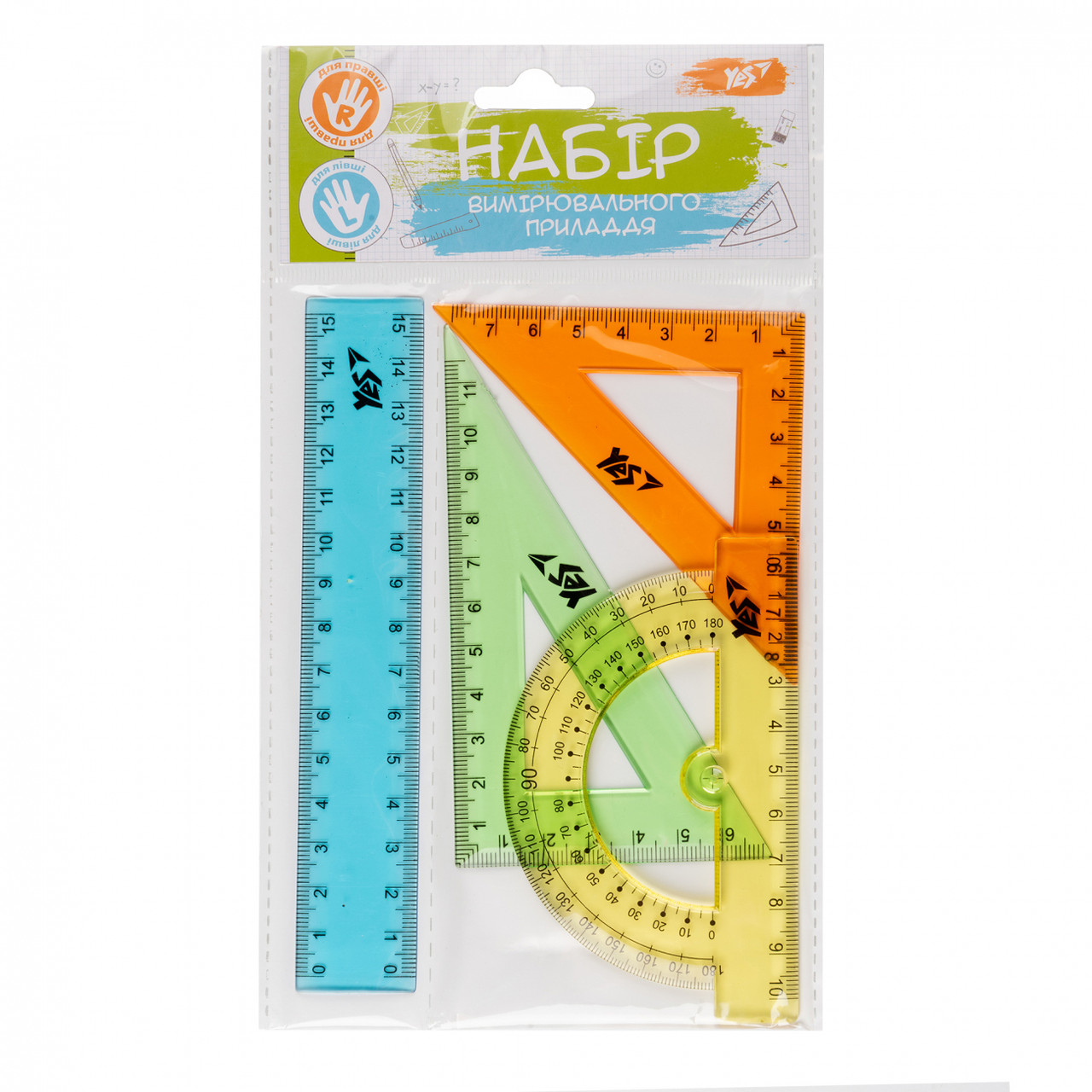 Набір лінійок 15 см 4 предмети кольорова YES, 370264, фото 1