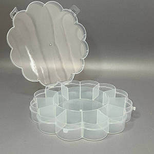 Ø15см Пластиковий органайзер для рукоділля - ромашка 13 осередків