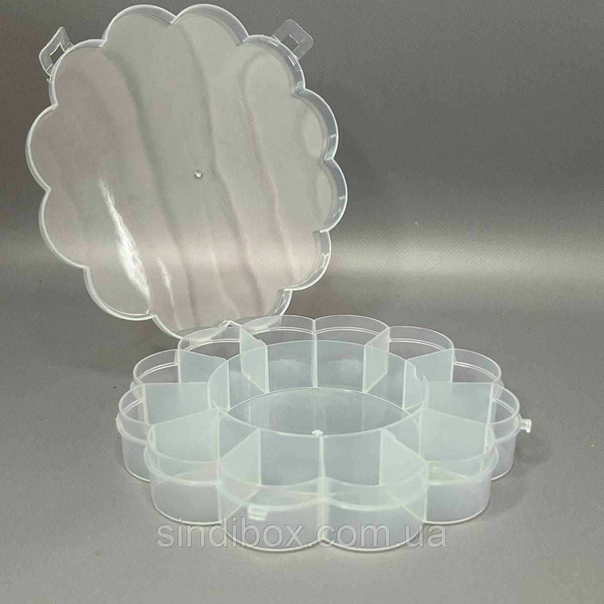 Ø15см Пластиковий органайзер для рукоділля - ромашка 13 осередків, фото 1