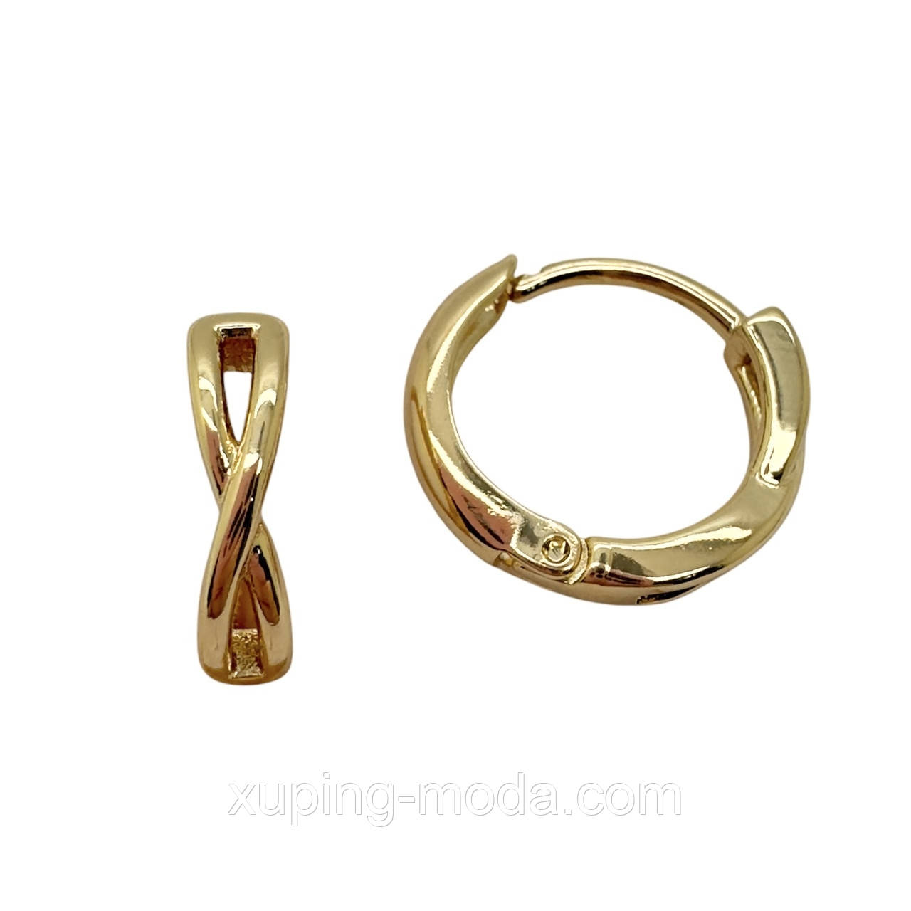 Сережки ксюпінг. 12х3 мм. 18 к, фото 1