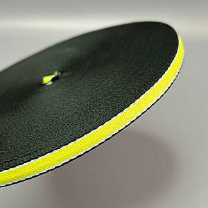 Лампасна репсова стрічка (тасьма) ширина 1см. чорна з жовтим