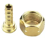 Гайка штуцер на газовий балон із лівою різзю під рукав d9 мм