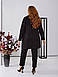 Женский черный трикотажный костюм большого размера батал 50-56 брюки и удлиненная кофта, фото 2