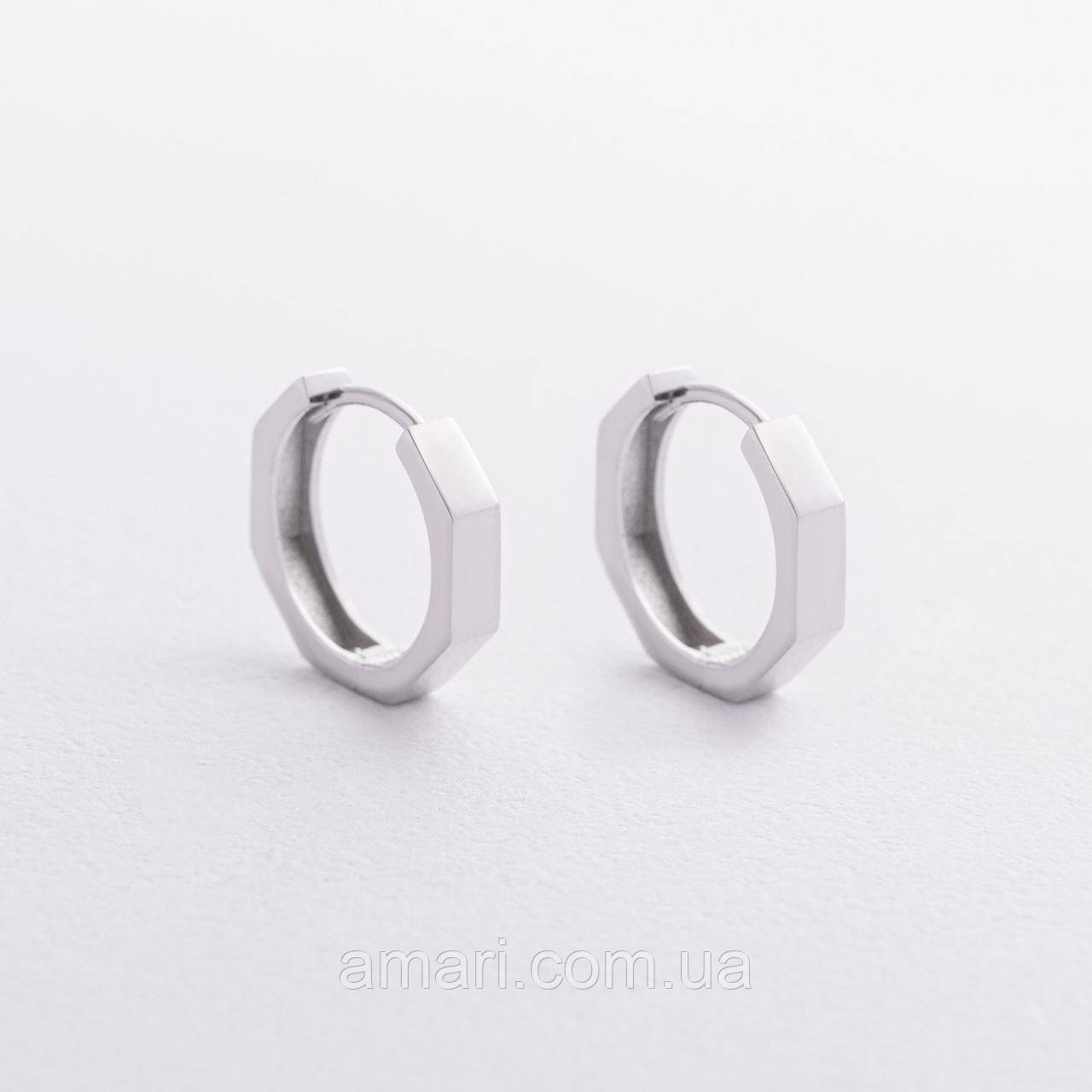 Сережки — кільця "Madison" у білому золоті с09365, фото 1