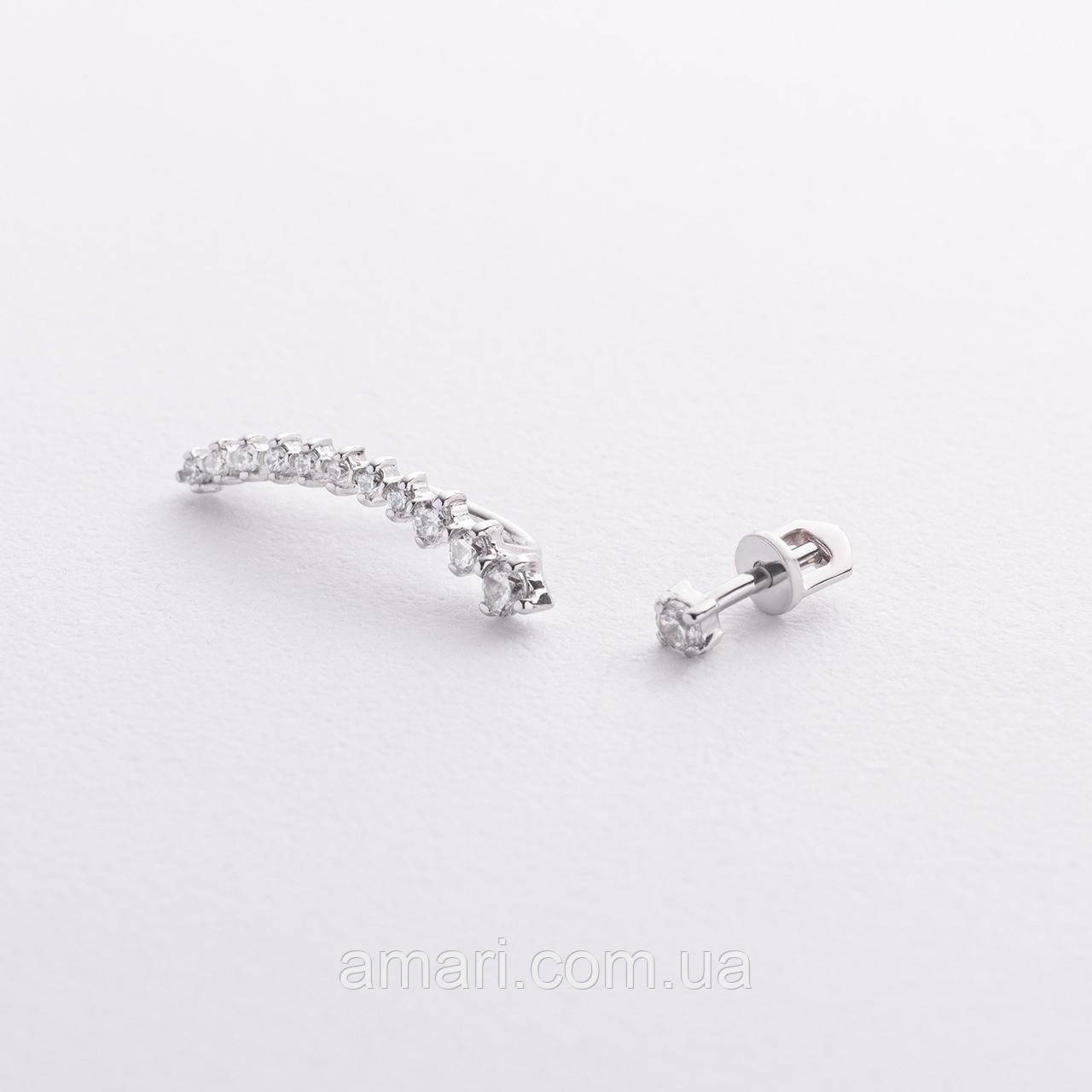 Сережки — колаймбери "Оригінальність" у білому 
золоті с09341, фото 1