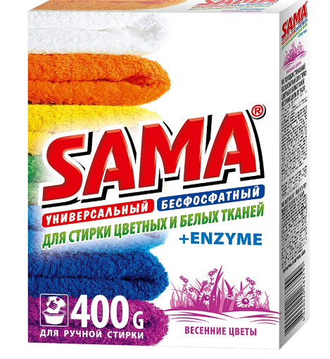 Прал. порошок 400г ручний "Sama" колор Весняні квіти(20)