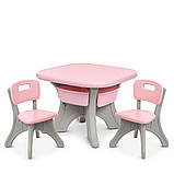 Дитячий пластиковий столик і 2 стільчики NEW TABLE-8 Рожевий, фото 6